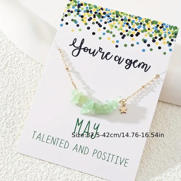 Natural Stone Chips Birthstone Necklace - Picture 6 of 13